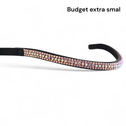 Moeders Mooiste Frontriemen - Budget frontriem "Extra Smal" Chrystal AB met roze Z/H-N