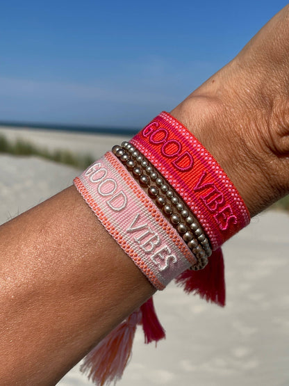 Parsley & Pepper - Good Vibes armband oranje/ rood/ roze