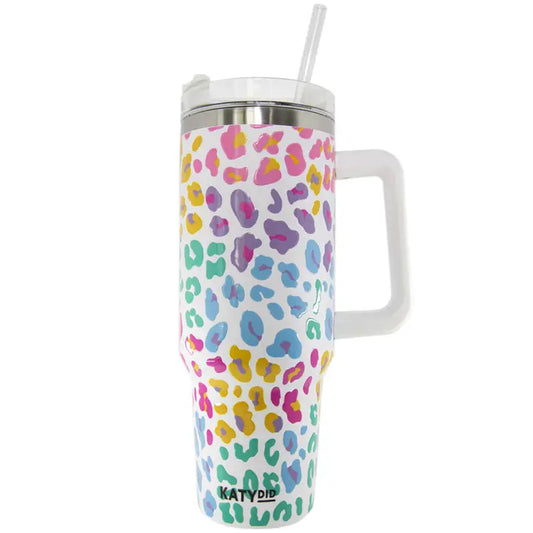 Katydid - Tumbler Rainbow Leopard 38Oz thermosbeker