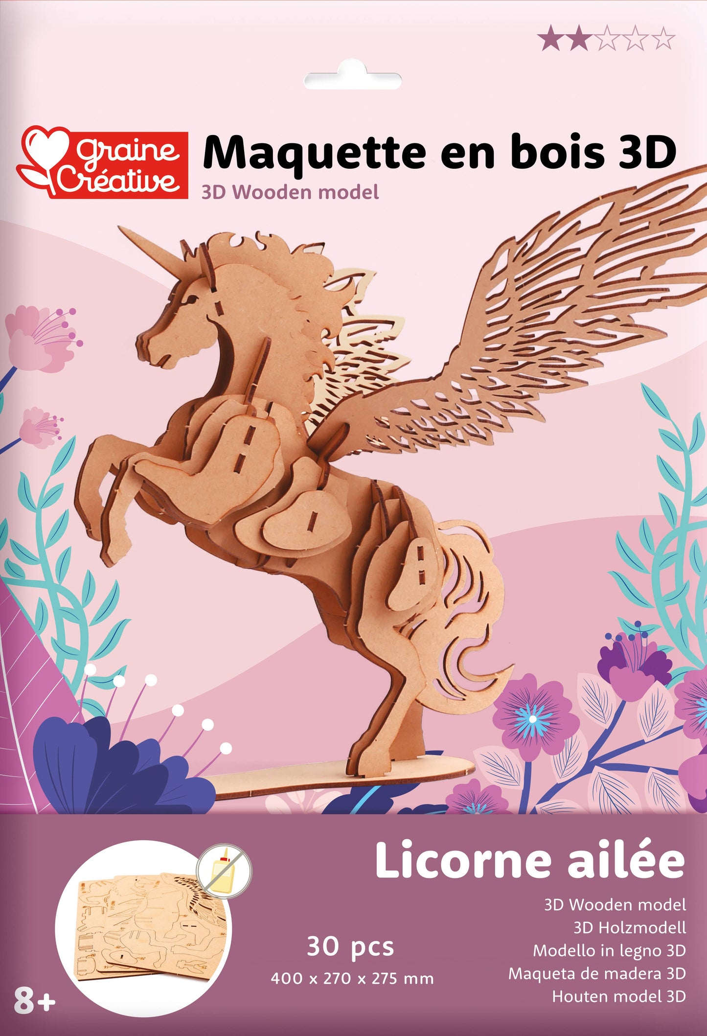 Graine Creative - 3D houten model Eenhoorn