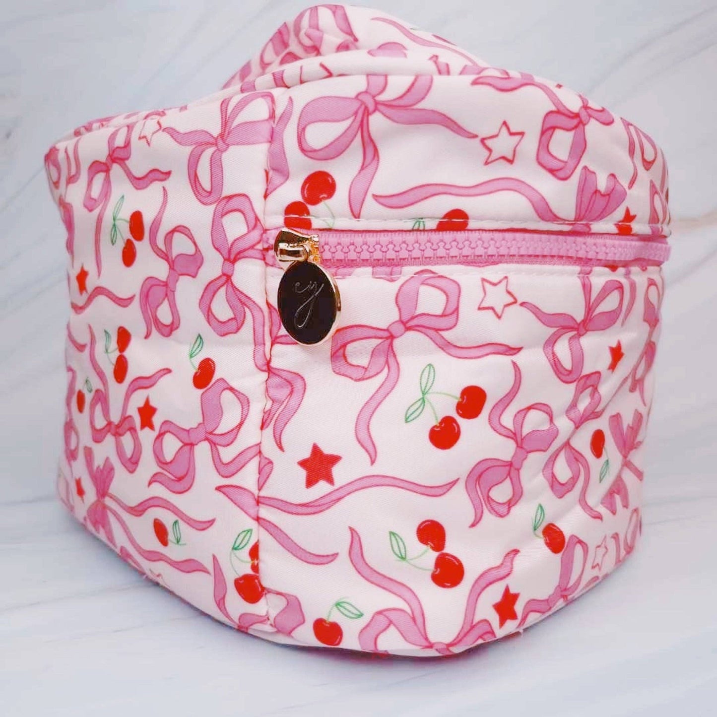 Ellison&amp;Young - Cherry Bowtiful Travel Cosmetic Bag with Handle