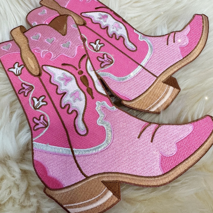 Wildflower Co - Pink Cowgirl western XL rugpatches Laarzen/ Howdy