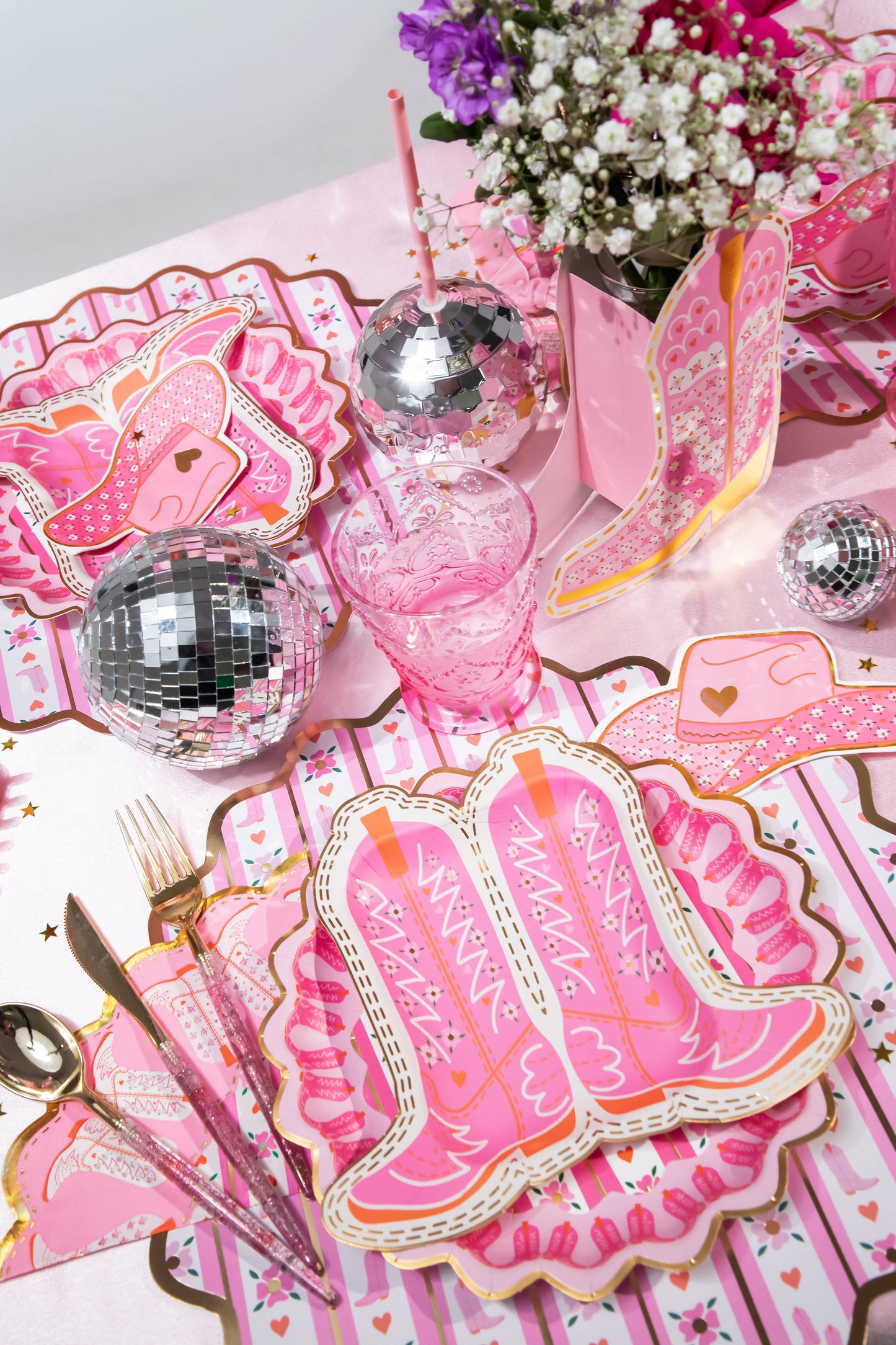 Packed Party - Set di tovagliette 'Western Boot Scoot Blooms'