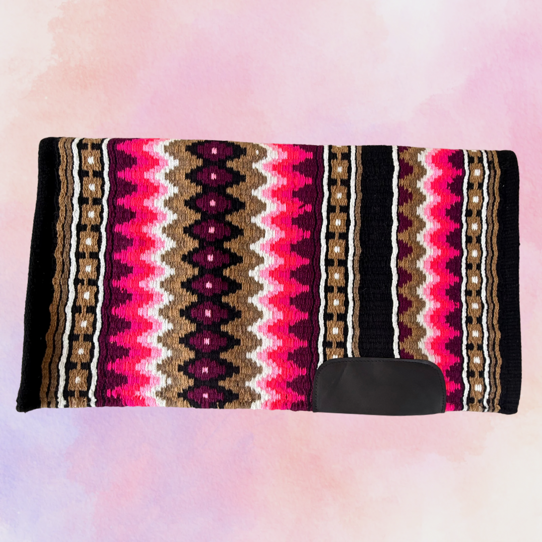 OP=OP - SB032 - Western oversized SHORT showblanket A - Zwart, roze, camel