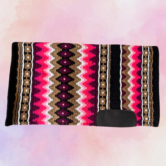 OP=OP - SB032 - Western oversized SHORT showblanket A - Zwart, roze, camel