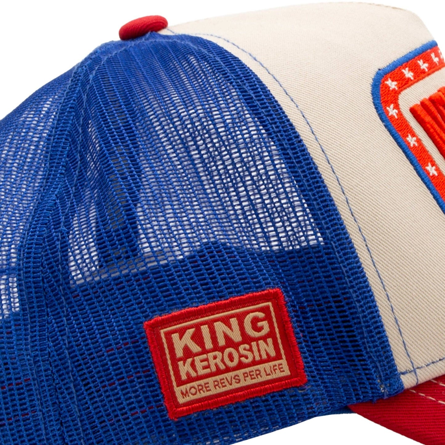 King Kerosin - Truckerpet Never Grow Up pet in beige/blauw/rood