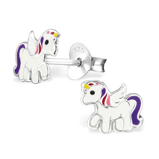 Janusch - Oorbellen mini eenhoorn studs zilver