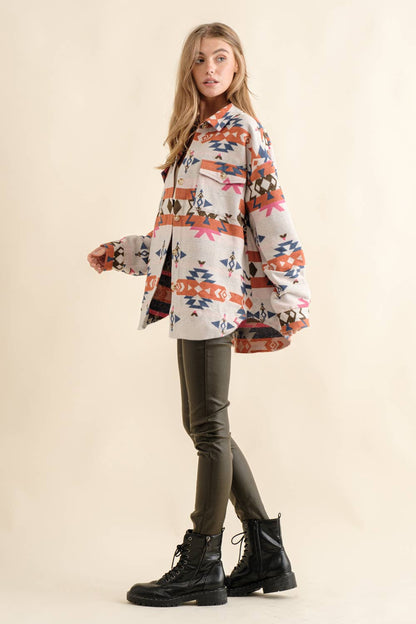 Blue B - Azteeks westernjack blouse van jacquard