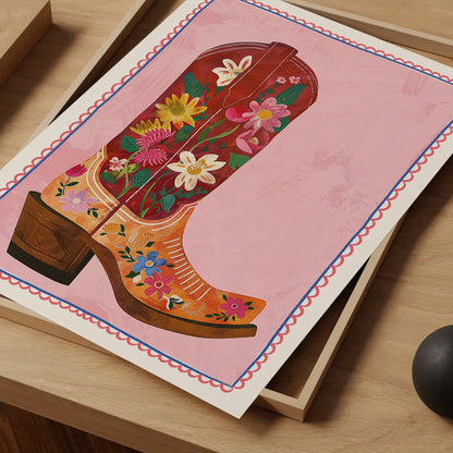 Seven Icons - Kunstdruck Cowgirl Stiefel A4/A3/A2