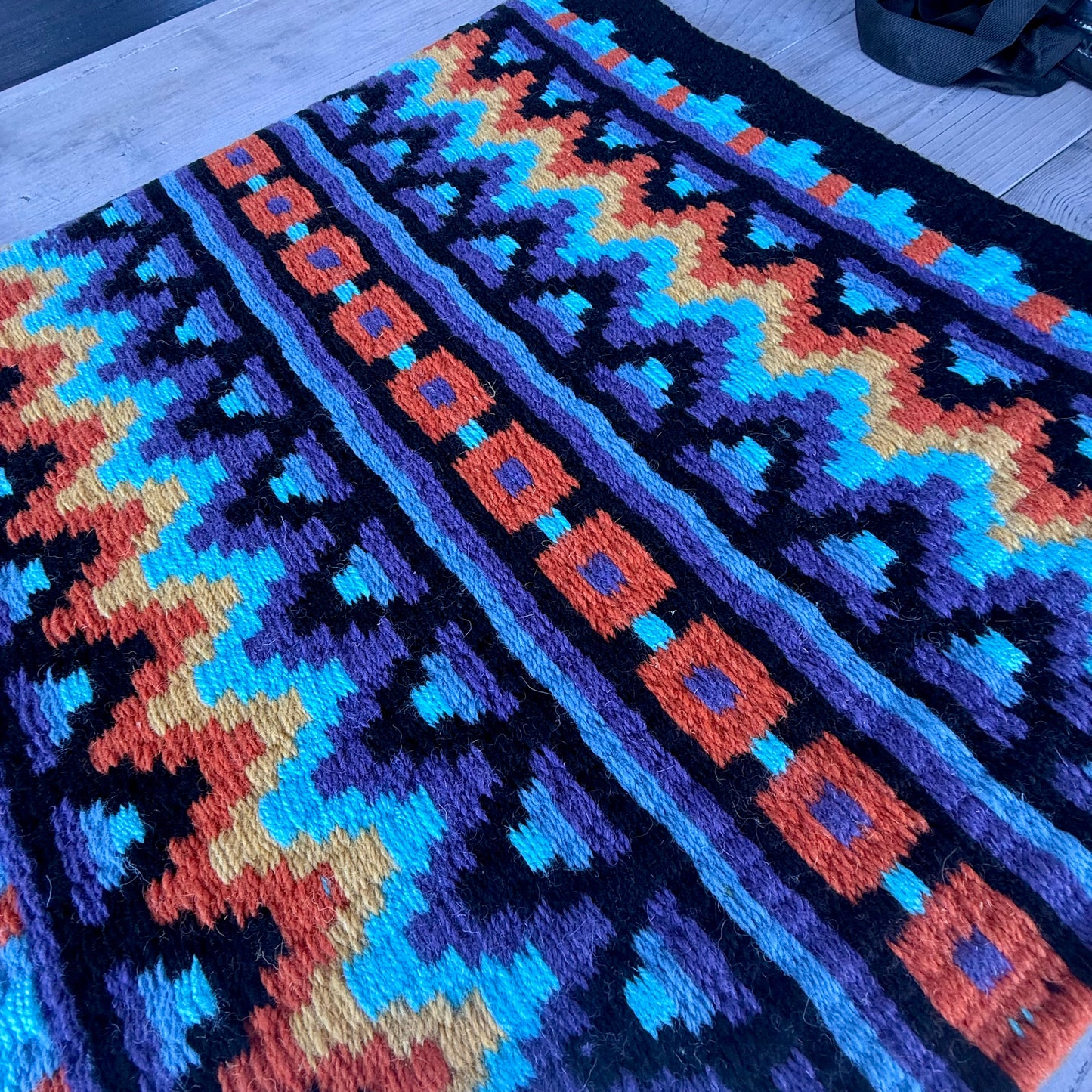 SB070 - Western oversized showblanket A - Zwart, mint, paars, oranje