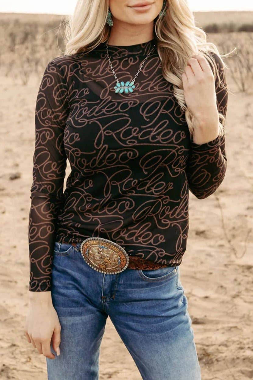 Pretty Bash - Western Rodeo mesh top longsleeve