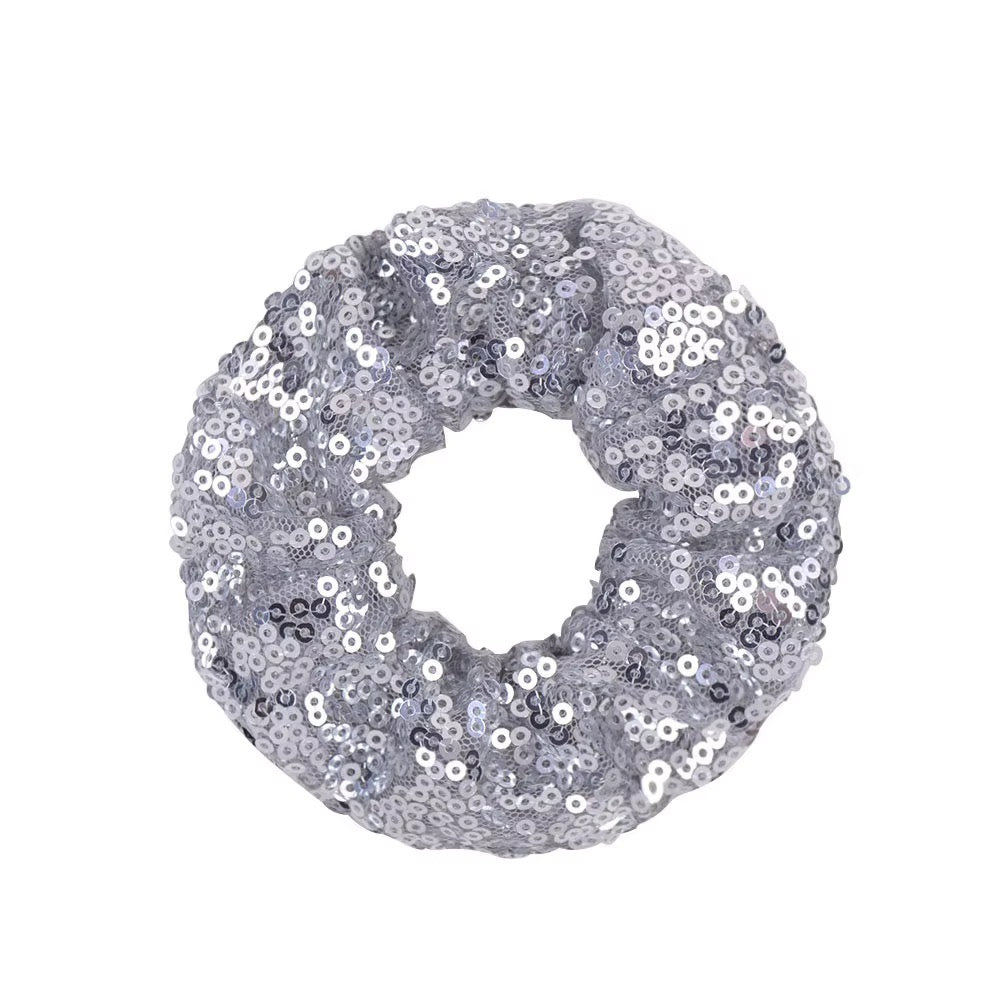 FMH - Glitter Pailletten Sequin Scrunchie elastiek dressuurknot knotband (div. kleuren)