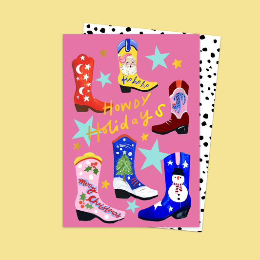 Eleanor Bowmer - Howdy Holidays Cowboy Boot Kerstkaart