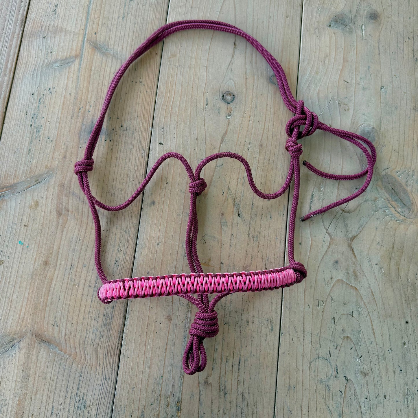 Horse Rope Shop - Azar 'Fluffy Candy' Bordeaux/Pink Lead Rope