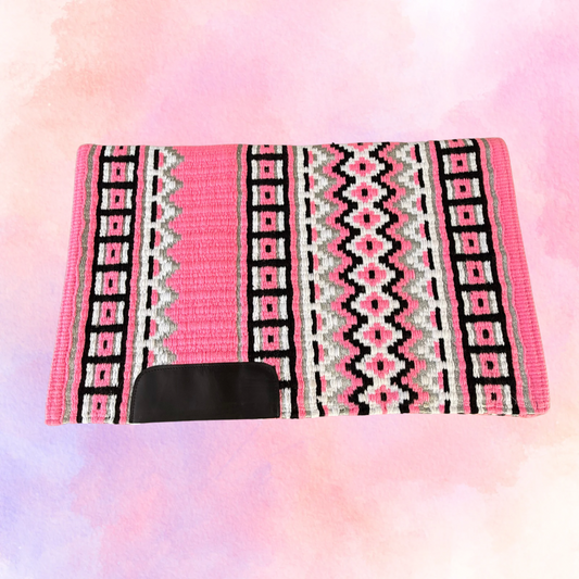 SB002 - Western oversized showblanket A - Roze, zwart, wit, zilver