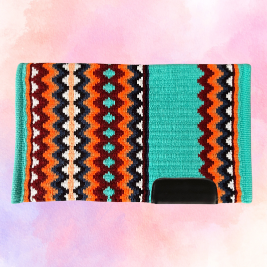 SB027 - Western oversized showblanket A - Turquoise, oranje, blauw, rood