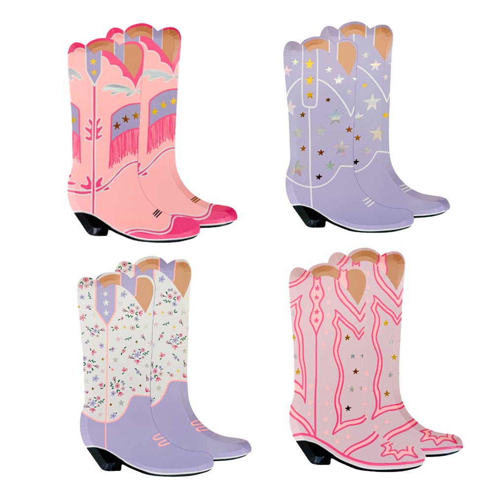 Jollity - Pony Tales Grote westernboots borden roze/paars