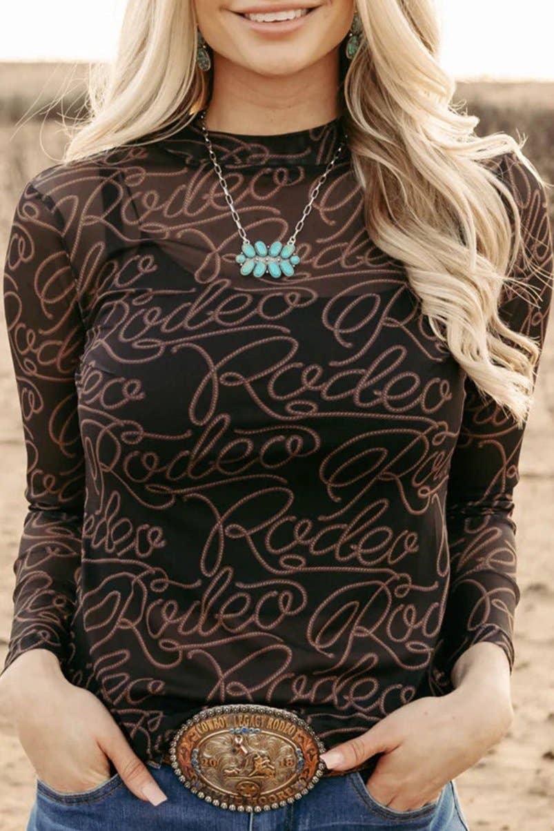Pretty Bash - Western Rodeo mesh top longsleeve
