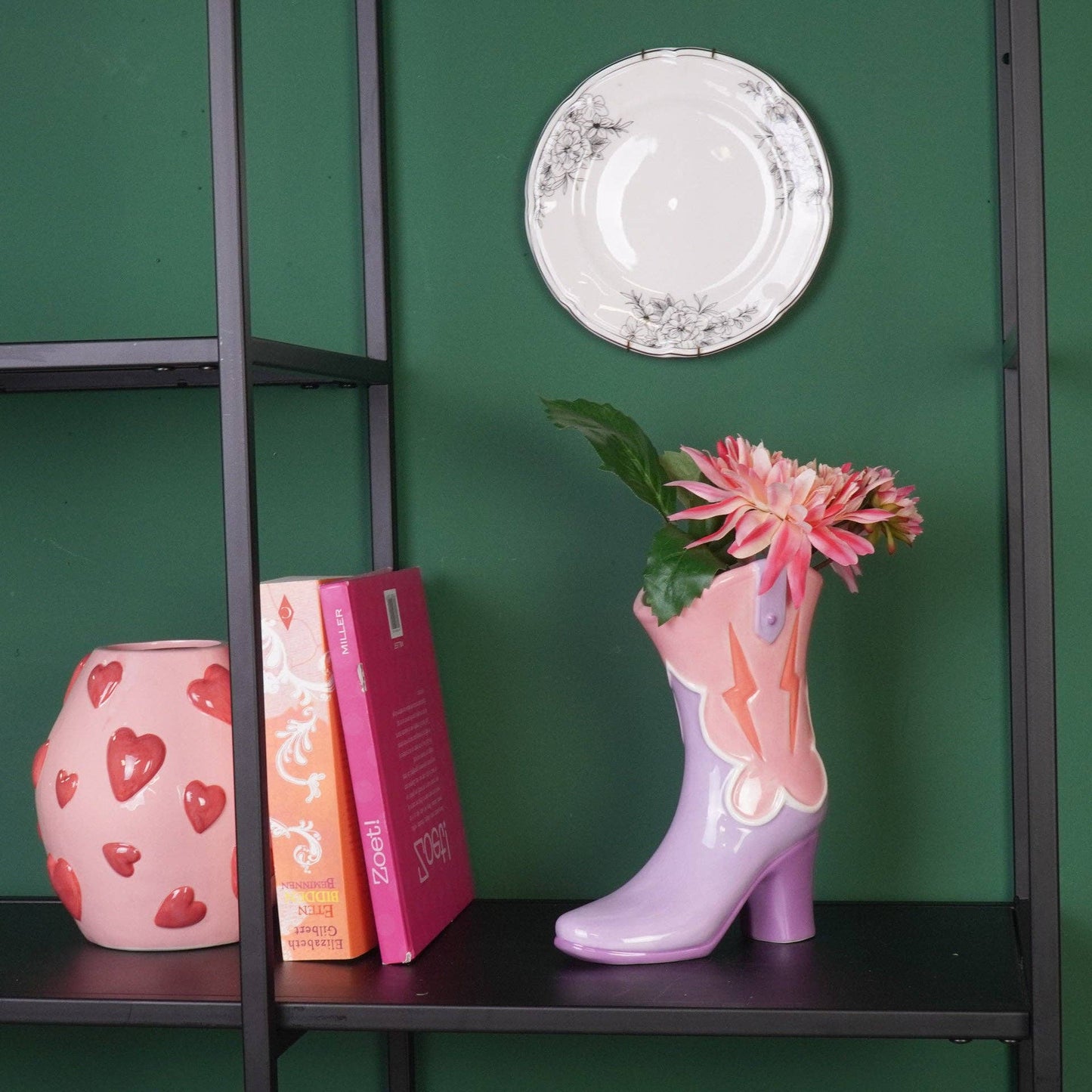 Housevitamin - Flower Vase, Boot Vase, Ceramic, Pink/Lilac