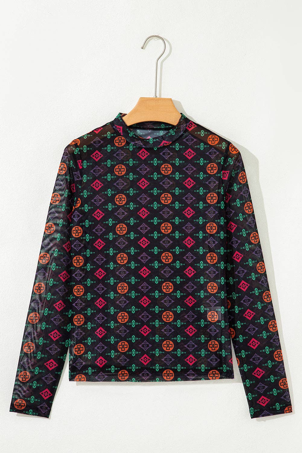 Pretty Bash - Western Aztec Mesh top lange mouw