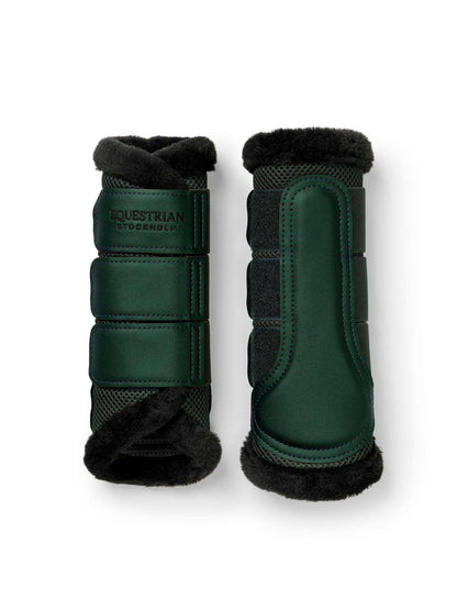 Equestrian Stockholm - FW26 Sycamore Green - Fur Mesh Brushing Boots beenbeschermers