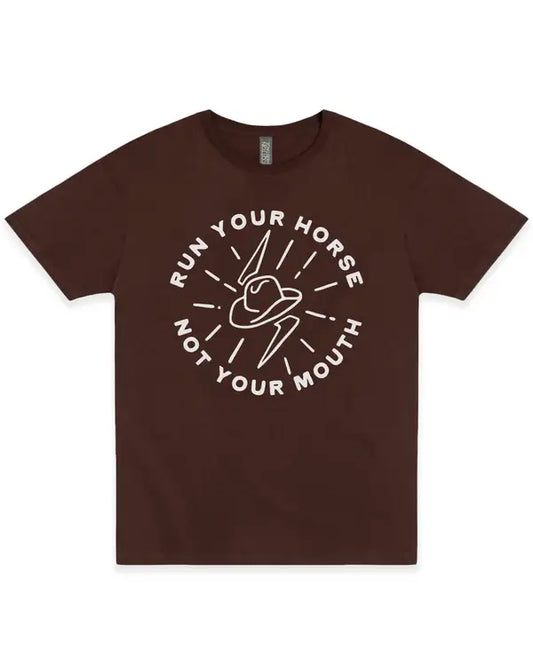 Modern Cowgirl - Run Your Horse bruin T-shirt