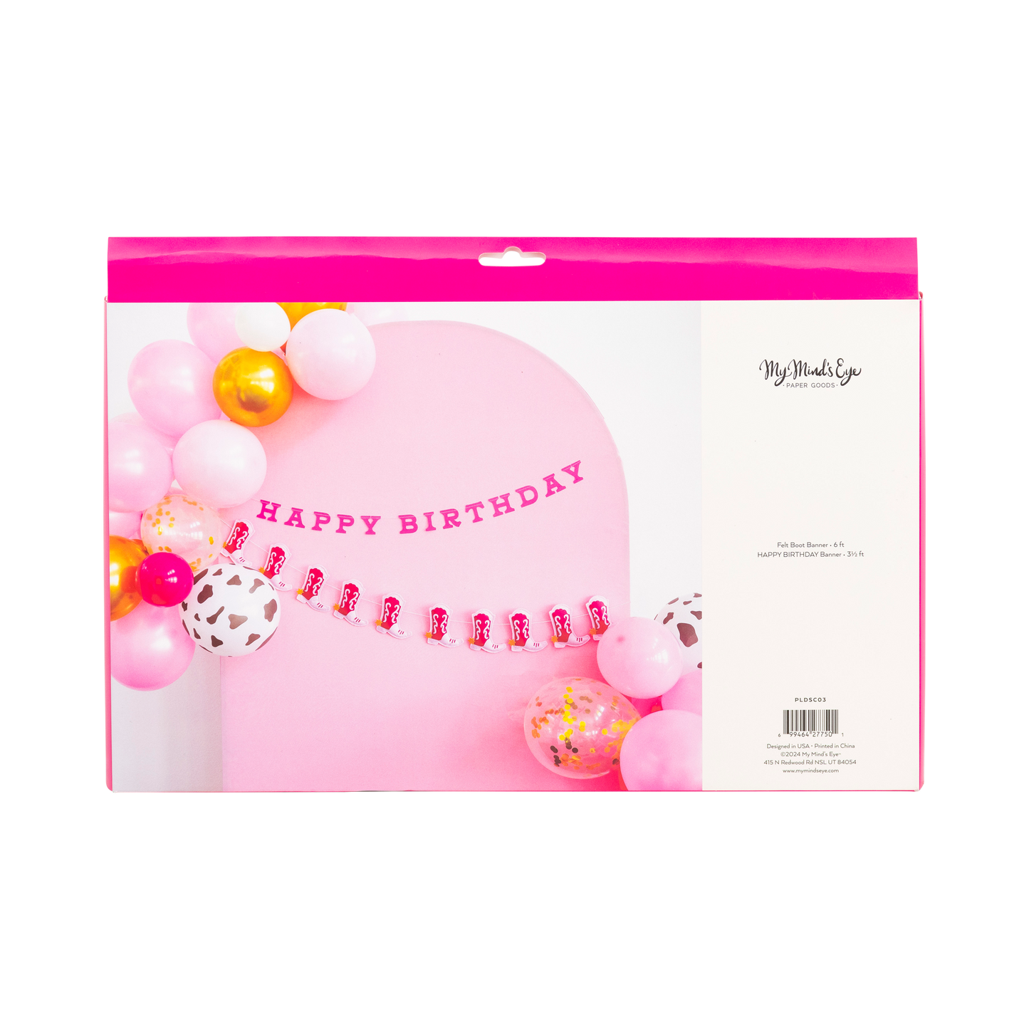 My Mind’s Eye - Cowgirl Happy Birthday banner vlaggenlijn