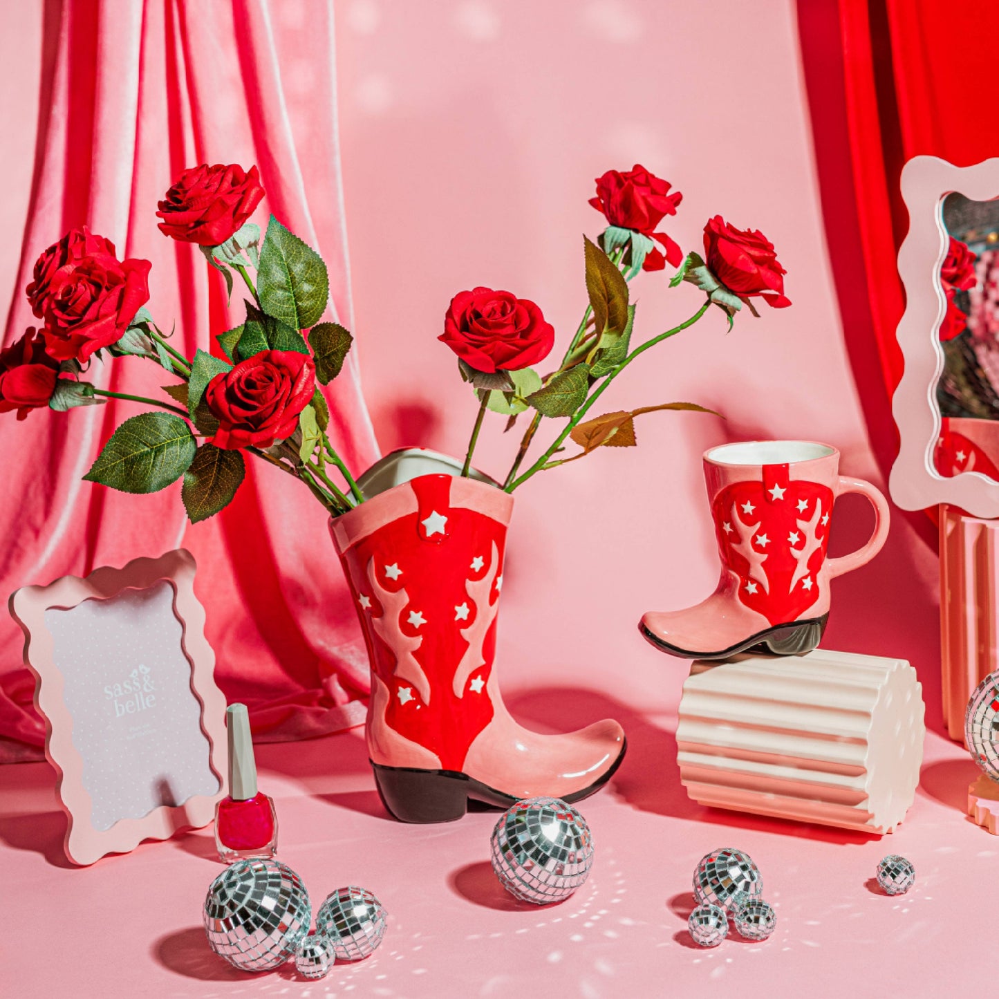 Sass &amp; Belle - Cowboy Boot Shaped Mug Red