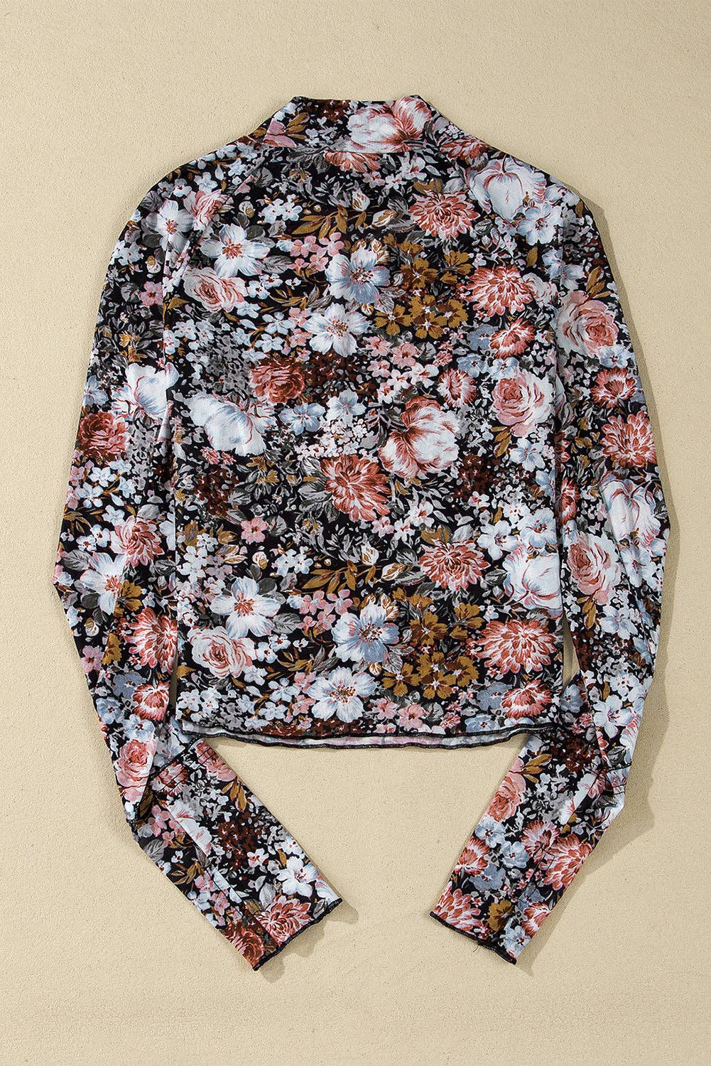 Pretty Bash - Bloemen Mesh top met lange mouwen