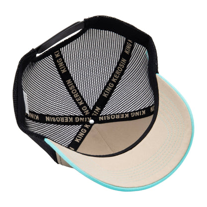 King Kerosin - Trucker-Cap Bad to the Bones Cap in Beige/Schwarz/Türkis
