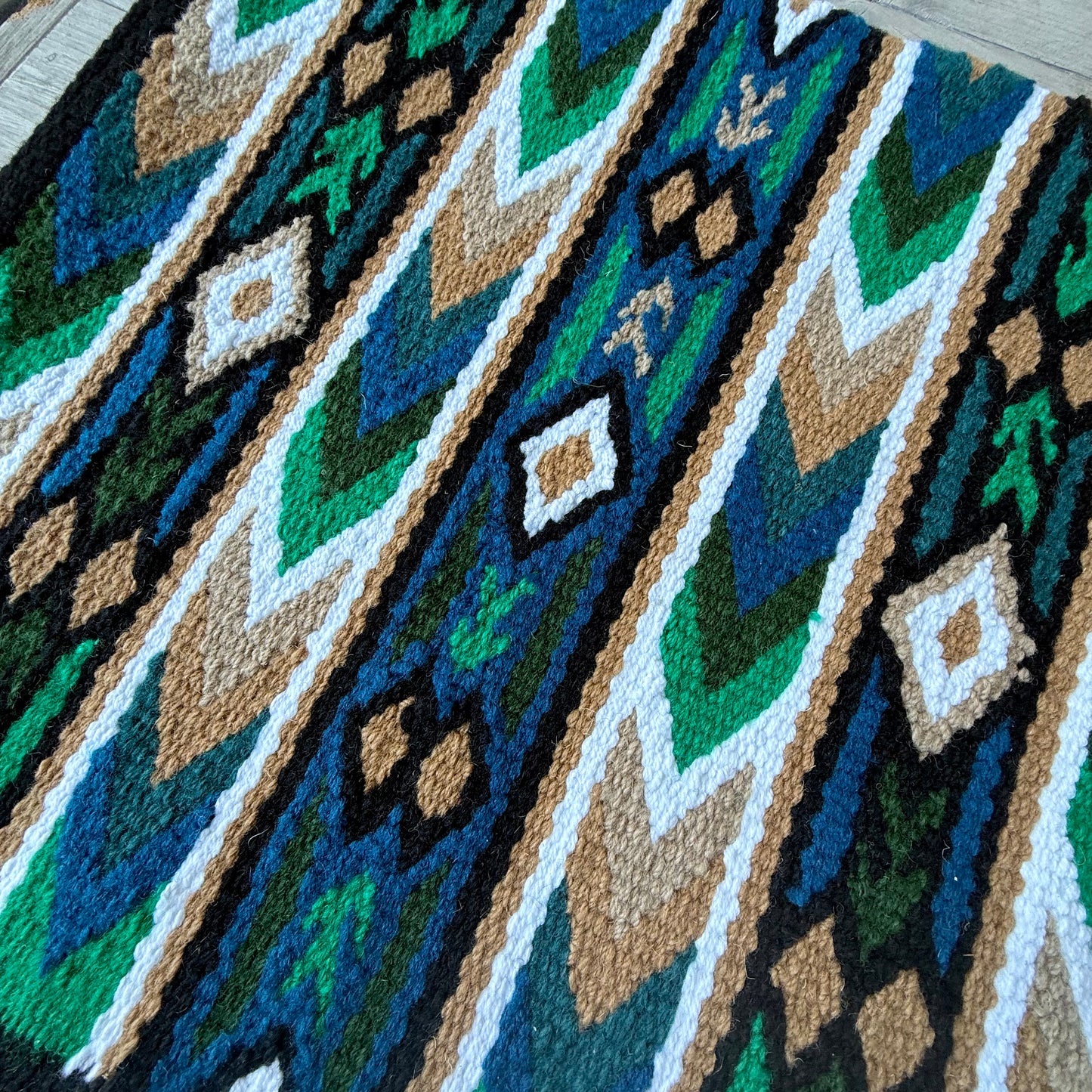 SB073 - Western oversized showblanket A - Groen, blauw, camel