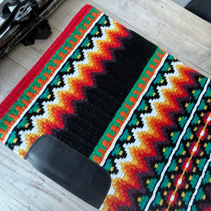 SB063 - Western Oversized Show Blanket A - Red, Orange, Green