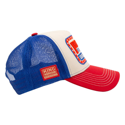 King Kerosin - Trucker-Cap Never Grow Up Cap in Beige/Blau/Rot