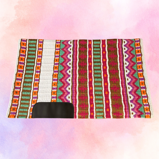 SB003 - Western oversized showblanket A - Wit, oranje, groen, koper, roze
