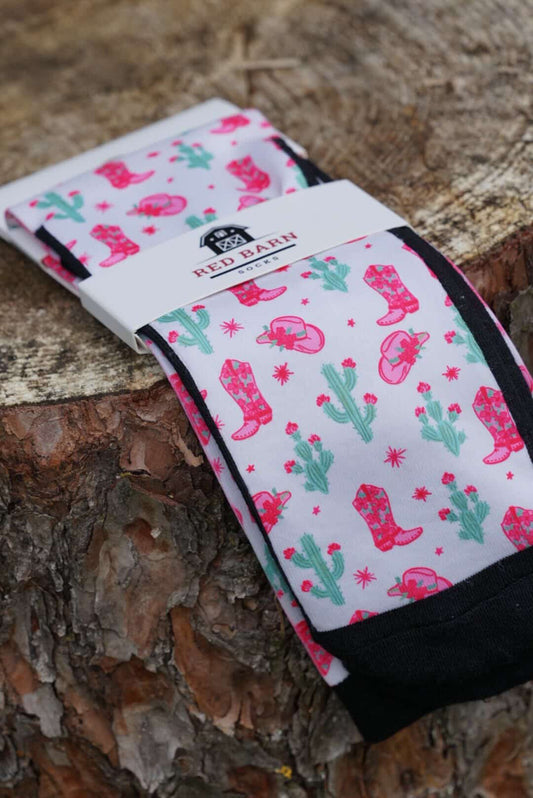 Red Barn - Chaussettes pour bottes Chaussettes d'équitation Cactus Crush