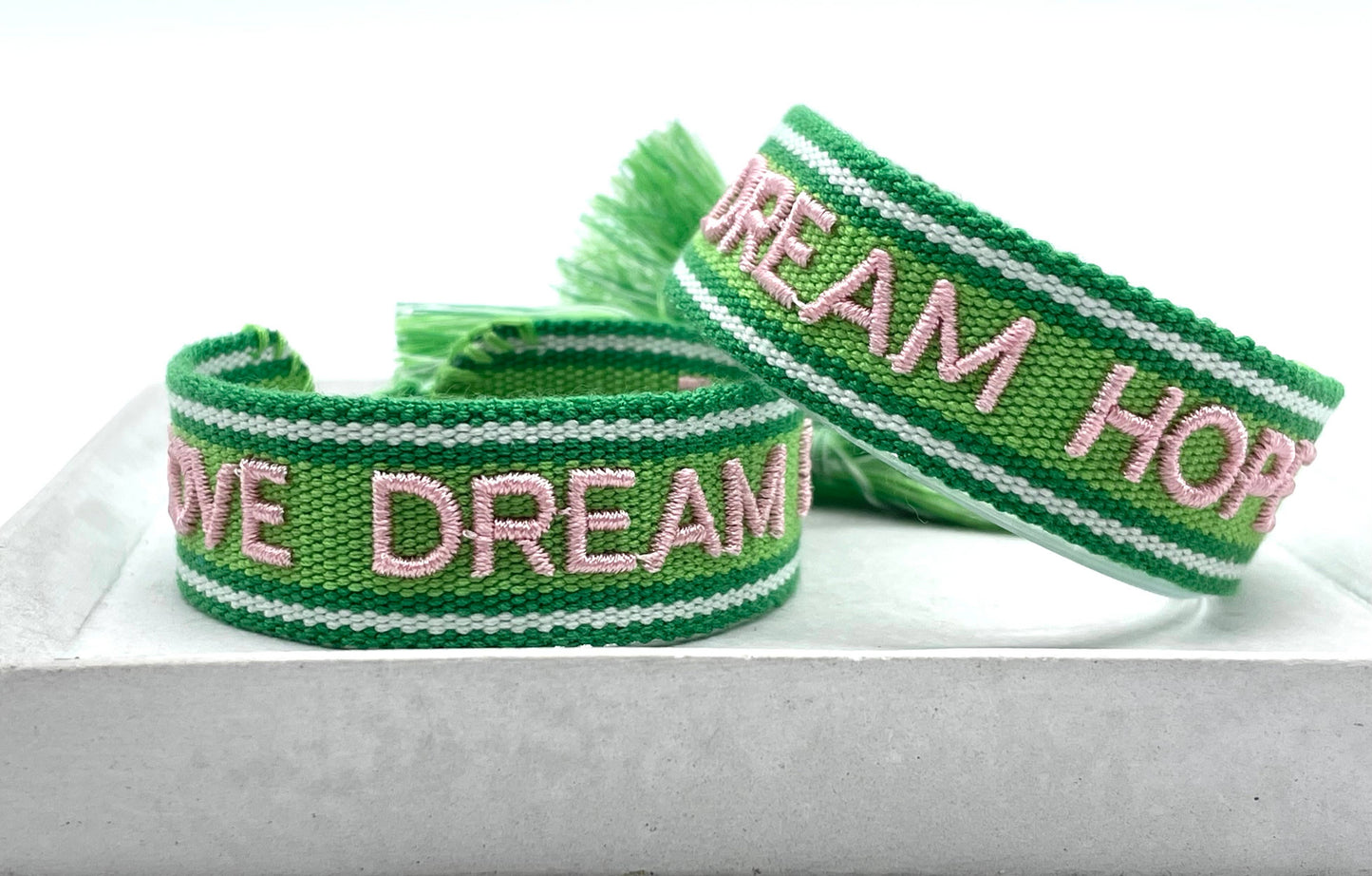 Parsley & Pepper - Bracelet Love Dream Hope vert/rose clair