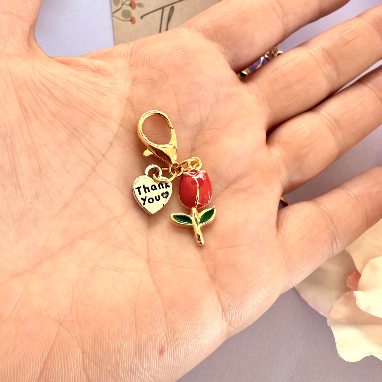 FMH - Glücksbringer Zaumzeug Charm Tulpe Danke