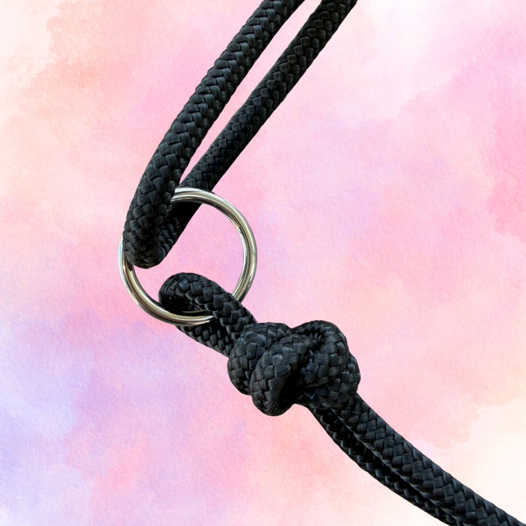 Het Paardenatelier - Longeerhalster Touwhalster ‘All Black’ zwart/zwart
