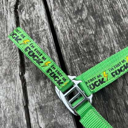 FMH - Nylon groen halster ‘Fast as F*CK’