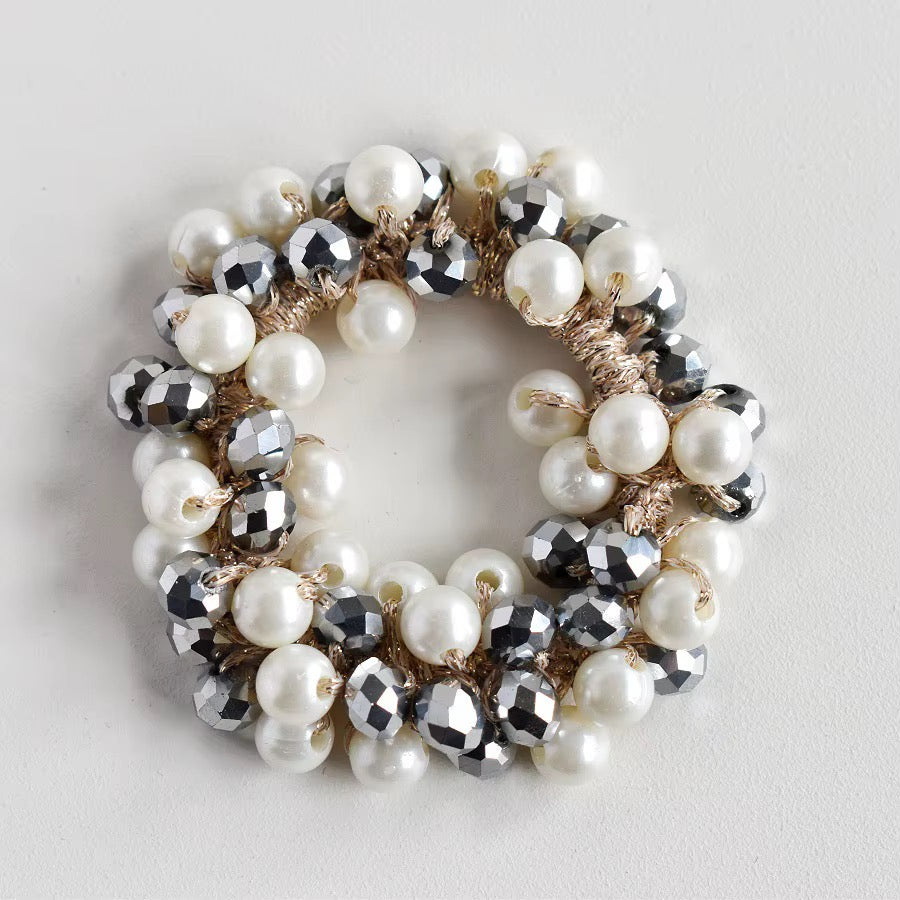 FMH - Glitterelastiek Pearl Party parels en glitterkralen (div. kleuren)