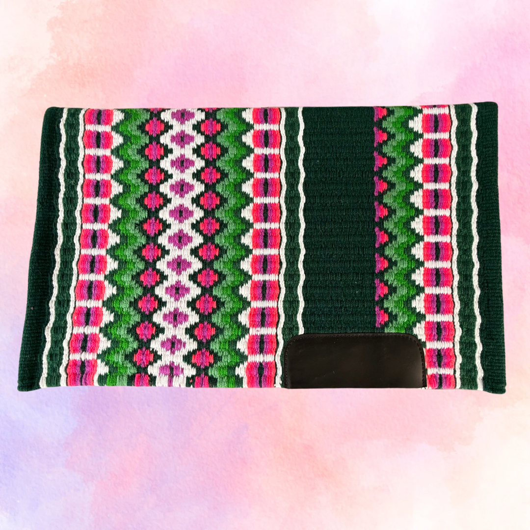 OP=OP - SB009 - Western oversized showblanket B - Groen, roze, wit
