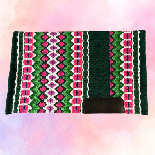 OP=OP - SB009 - Western oversized showblanket B - Groen, roze, wit