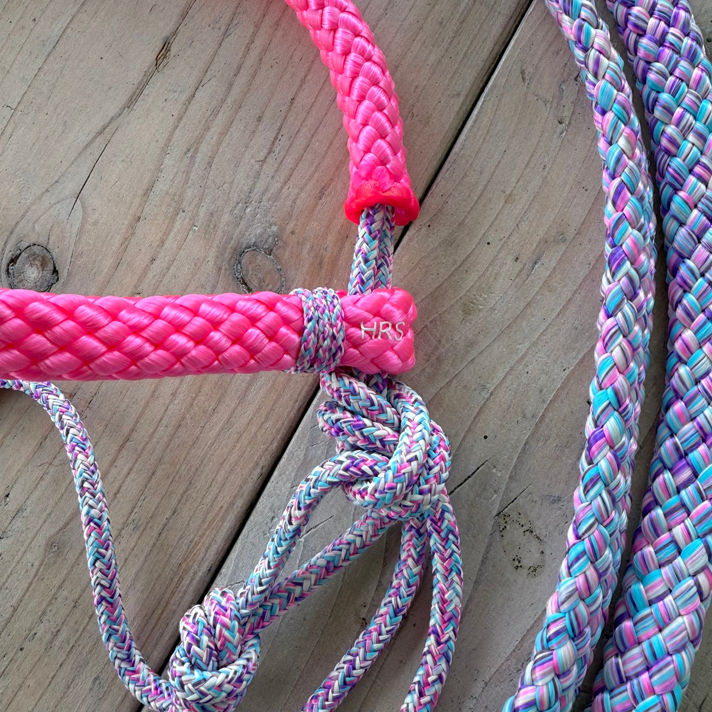 Horse Rope Shop - Rope halter set, riding halter + reins 'Barbie Dreams' purple mix/pink