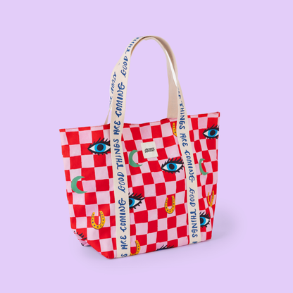 Eleanor Bowmer - Checker Icons Tote Bag Schultertasche