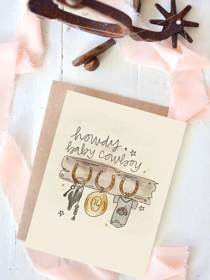 Tirzah Lane - Greeting card Baby Cowboy birth