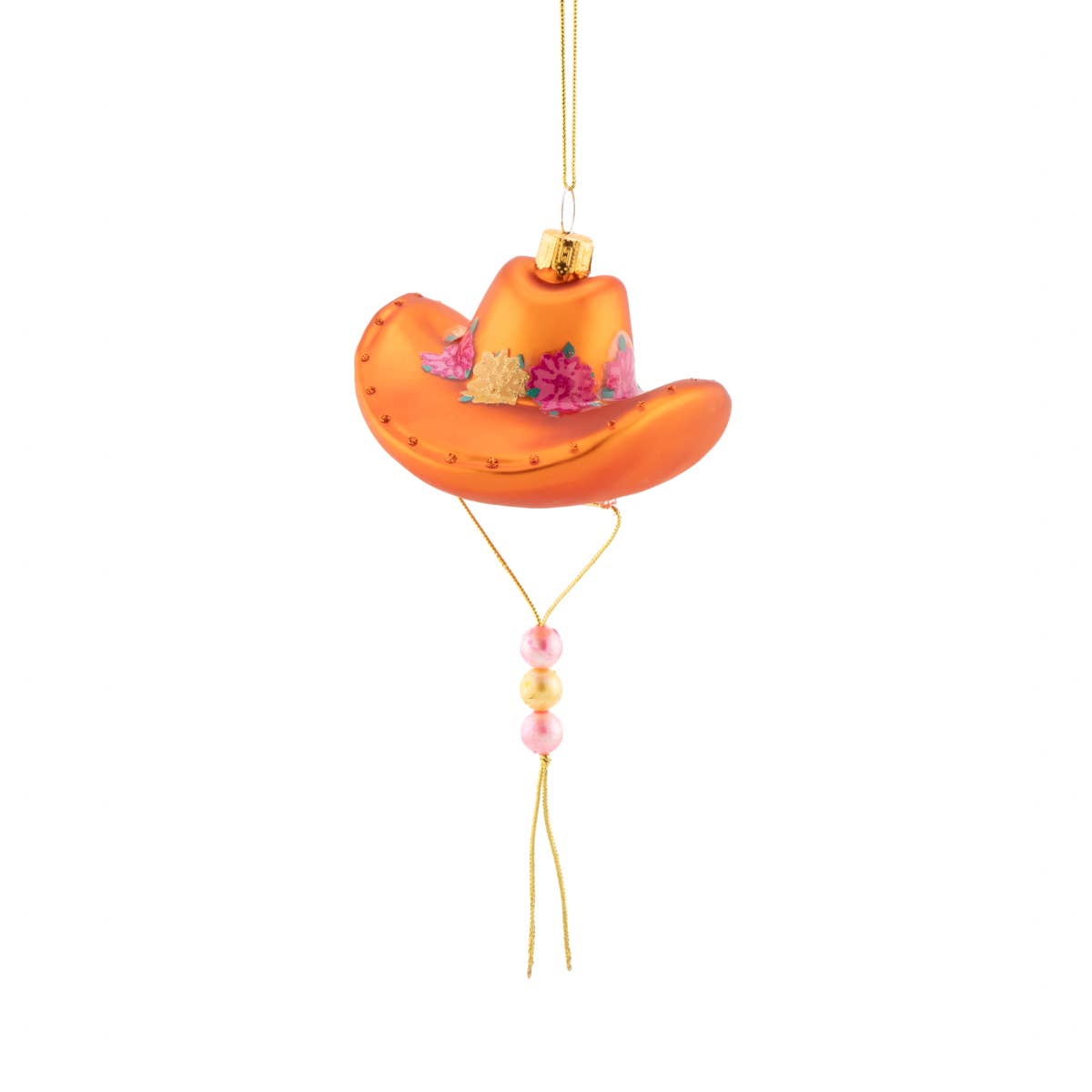 Sass & Belle - Kersthanger in de vorm van een cowboyhoed met bloemen