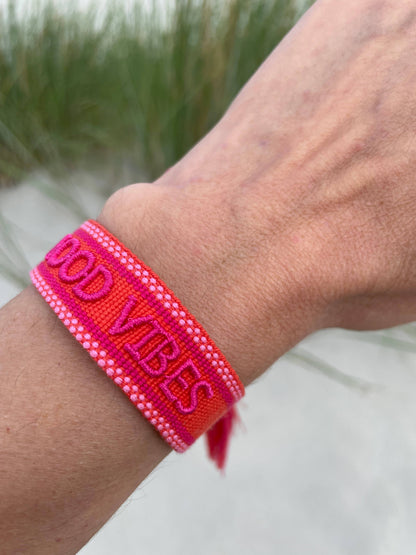 Parsley & Pepper - Good Vibes armband oranje/ rood/ roze
