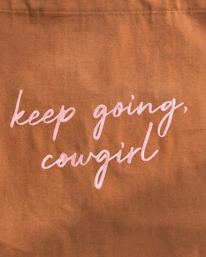 Bridle Up Hope - Keep Going Cowgirl geborduurde canvas tas