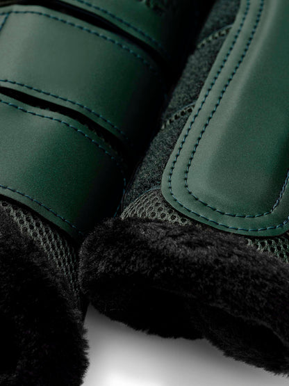 Equestrian Stockholm - FW26 Sycamore Green - Fur Mesh Brushing Boots beenbeschermers