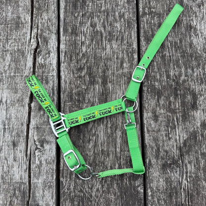 FMH - Nylon groen halster ‘Fast as F*CK’